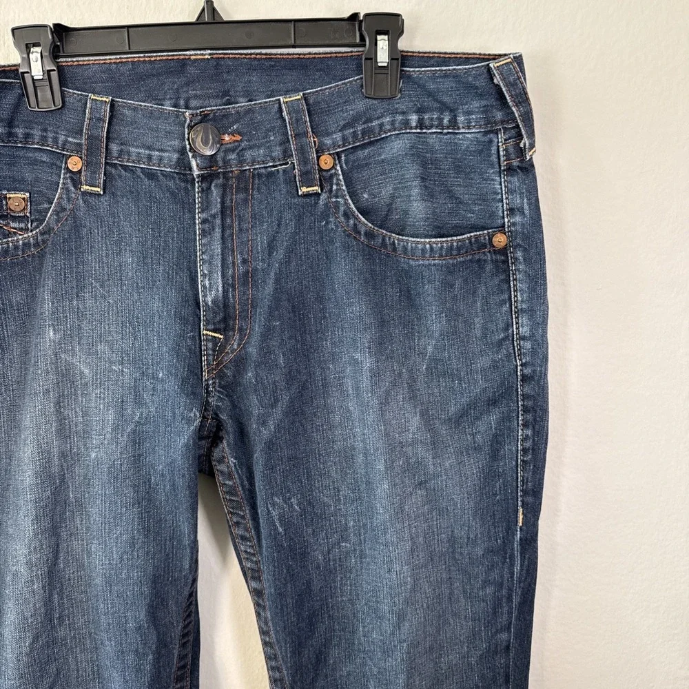 Vtg. True Religion Mens 38x30 RN 112790 5 Pockets Y2k Multicolored‎ Stitching